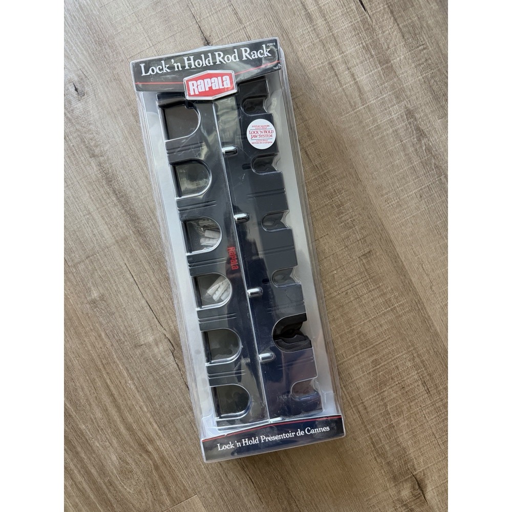 BRAND NEW- Rapala Lock 'n Hold Jaw System Rod Rack RSH4 Black Plastic 6 Rods